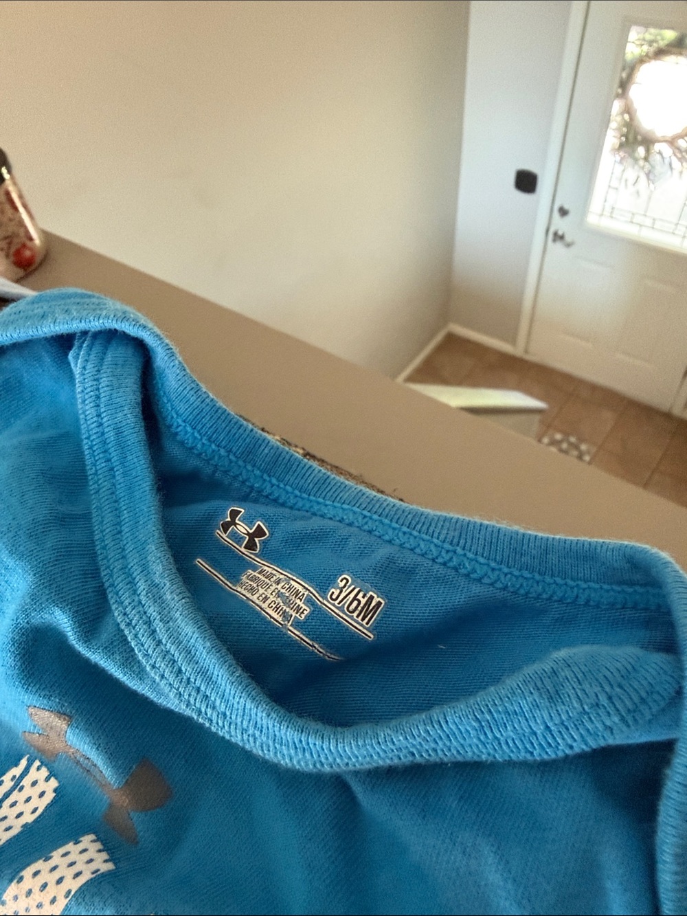 Under Armour Blue & Navy Bear Print Long Sleeve Baby Bodysuits - Picture 2 of 6